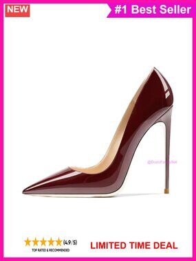 Women's Pointed Toe Shallow Stiletto Heels 4.7 Inch Pumps